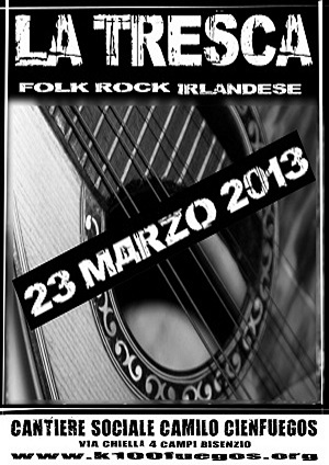 Volantino 23 Marzo 2013 - folk rock - la tresca