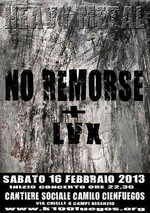 Volantino 16 Febbraio 2013 - heavy metal - no remorse