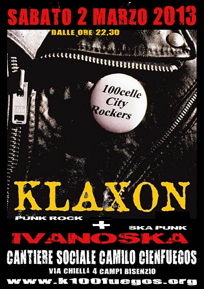 Volantino 2 Marzo 2013 - funk rock - klaxon - rock n roll - tony romano psyco explosion