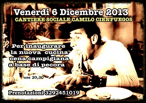 Volantino 6 Dicembre 2013 Cena inaugarazione cucina
