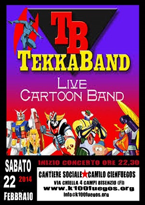 Volantino 22 Febbraio 2014 Live cartoon band - TekkaBand