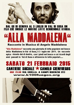 Volantino 21 Febbraio 2015 Spettacolo teatrale Alla Maddalena