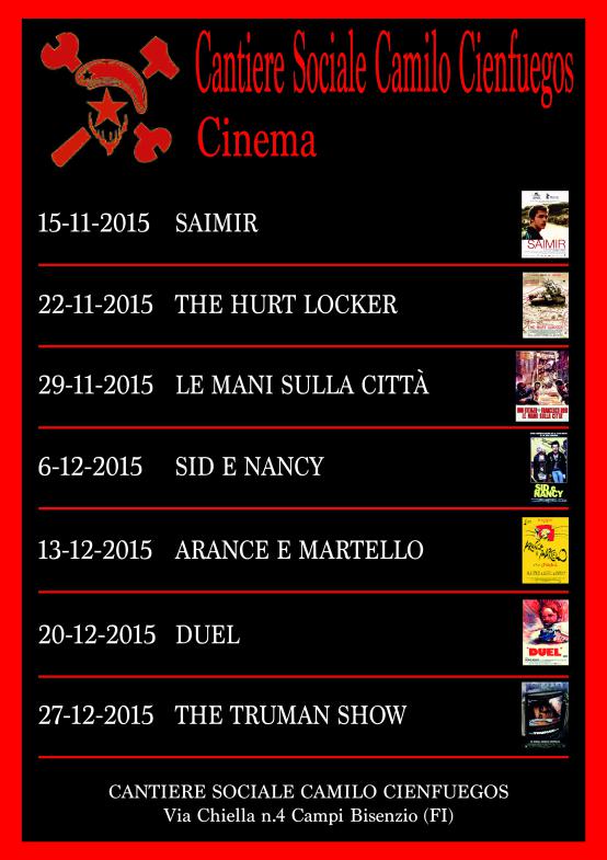 Volantino Locandina cinema Novembre Dicembre 2015