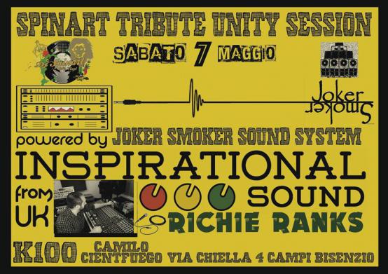 Volantino 7 Maggio 2016 Spinart Tribute Unity session #3 feat