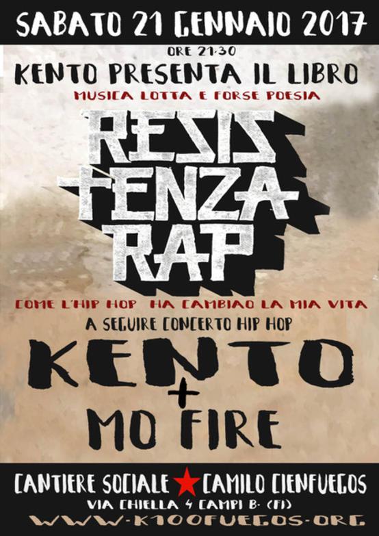 Volantino 21 Gennaio 2017 Resistenza rap Kento libro e concerto