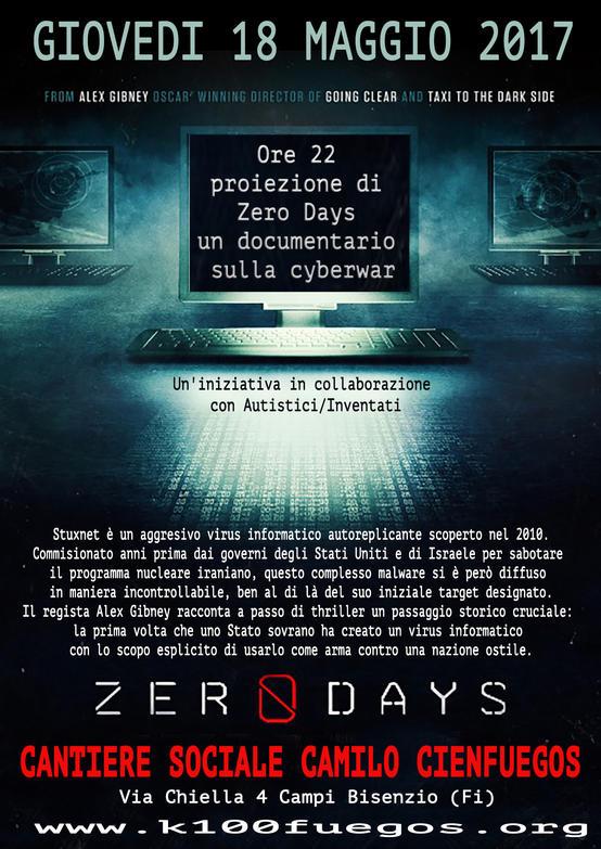 Volantino Volantino 18 Maggio 2017 Proiezione del documentario Zero Days