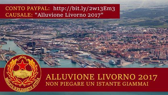 Volantino Brigate solidariet attiva - aggiornamenti alluvione Livorno 2017