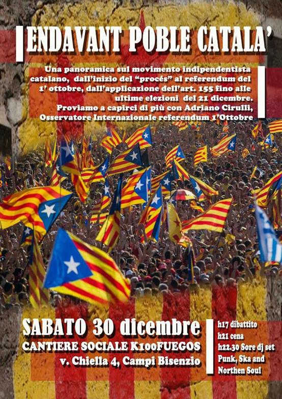 Volantino 30 Dicembre 2017 - Una panoramica sul movimento indipendentista catalano