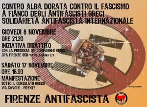 Firenza antifascista contro Alba Dorata e contro il fascismo