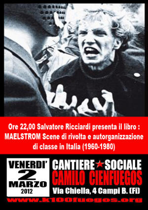 Volantino 2 Marzo 2012 presentazione libro Maelstrom di Salvatore Ricciardi