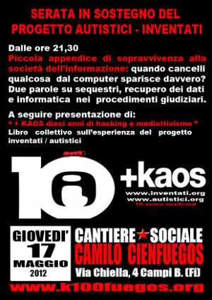 Volantino 17 Maggio 2012  - Autistici Inventati 10 years nerdcore