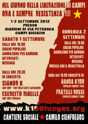 Volantino 1 e 2 Settembre 2012 - Iniziativa nel giorno della liberazione di Campi Bisenzio