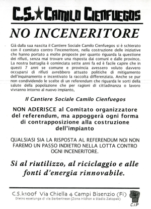 comunicato no inceneritore