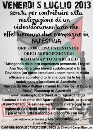 Volantino 5 Luglio 2013 - Roadamap to Apartheid