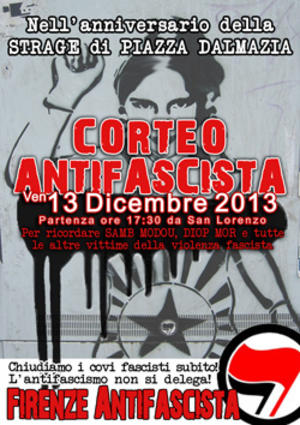 Volantino firenze antifascita corteo 13 Dicembre 2013