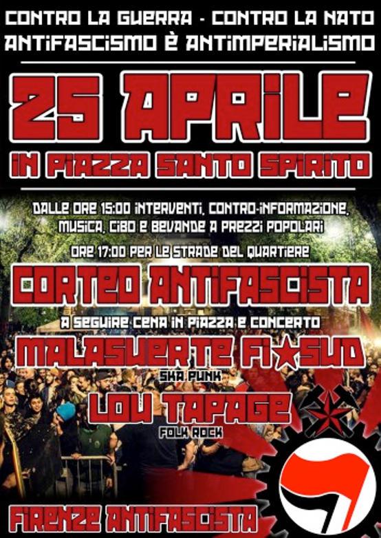 Volantino 25 aprile 2016 Firenze Antifascista