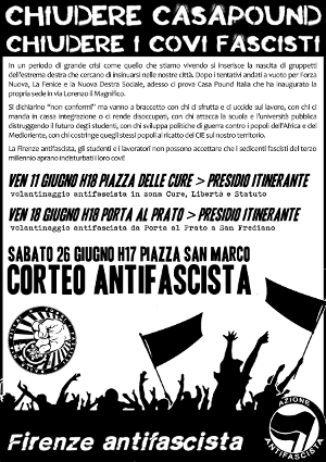 Firenze Antifascista volantino 26 Giugno 2010