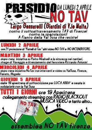 Volantino presidio No Tunnel Tav dal 2 al 6 Aprile 2012